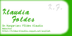 klaudia foldes business card