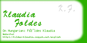 klaudia foldes business card
